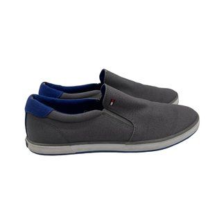 Tommy Hilfiger Plimsolls Iconic Slip On Sneakers Mens 10 Gray Blue FM0FM00597
